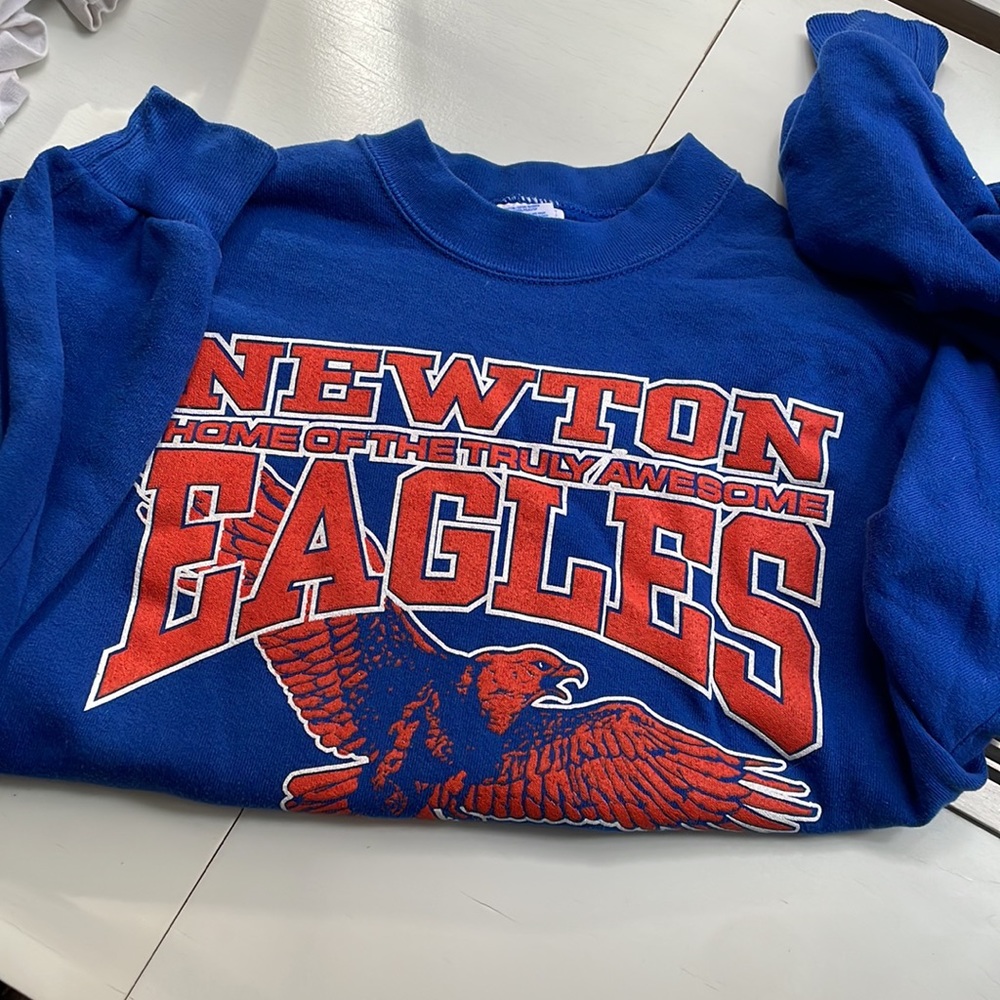 Vintage Blue and Orange Newton Eagles Sweatshirt - Picture 10 of 10